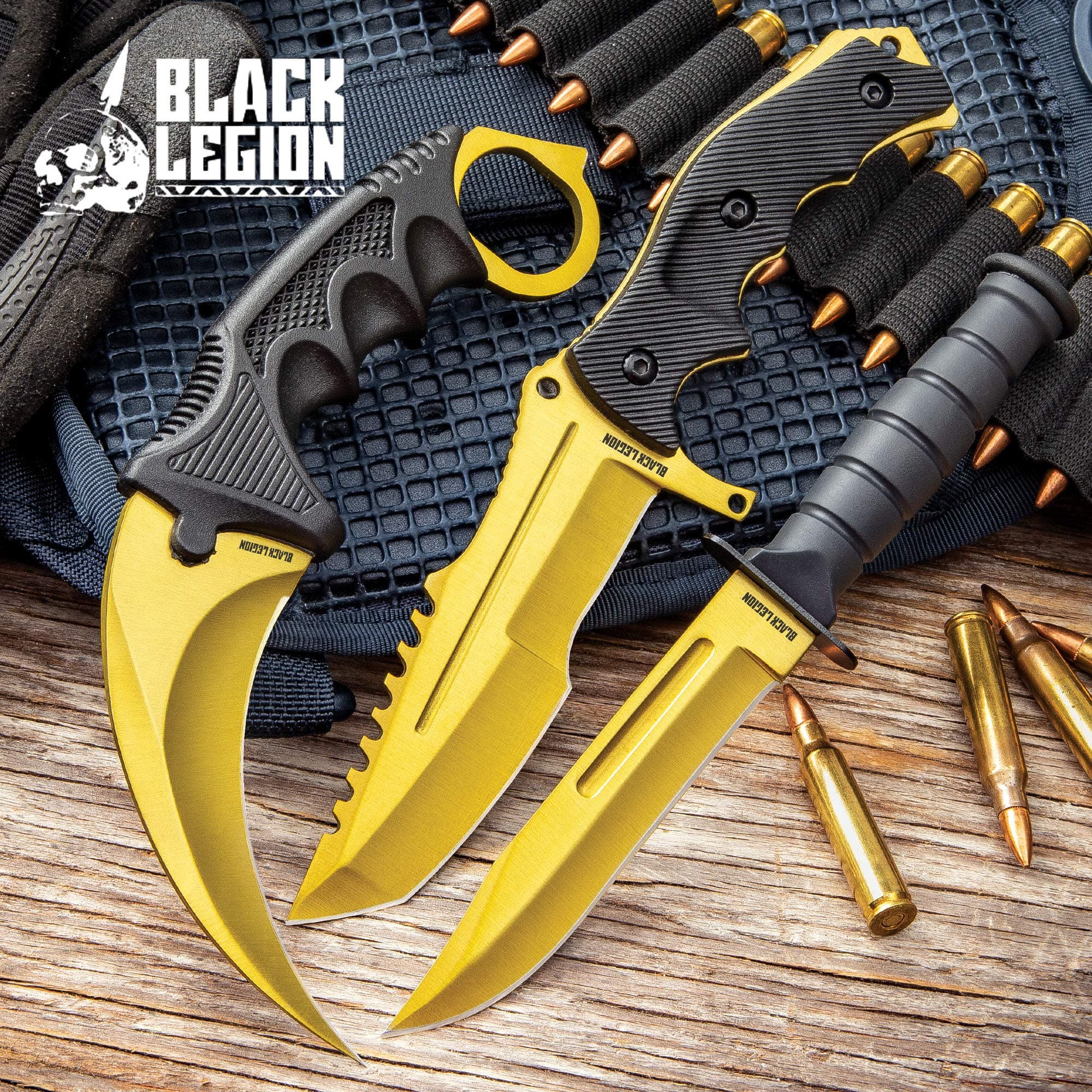 BLACK LEGION Triple Knife Set (Gold)