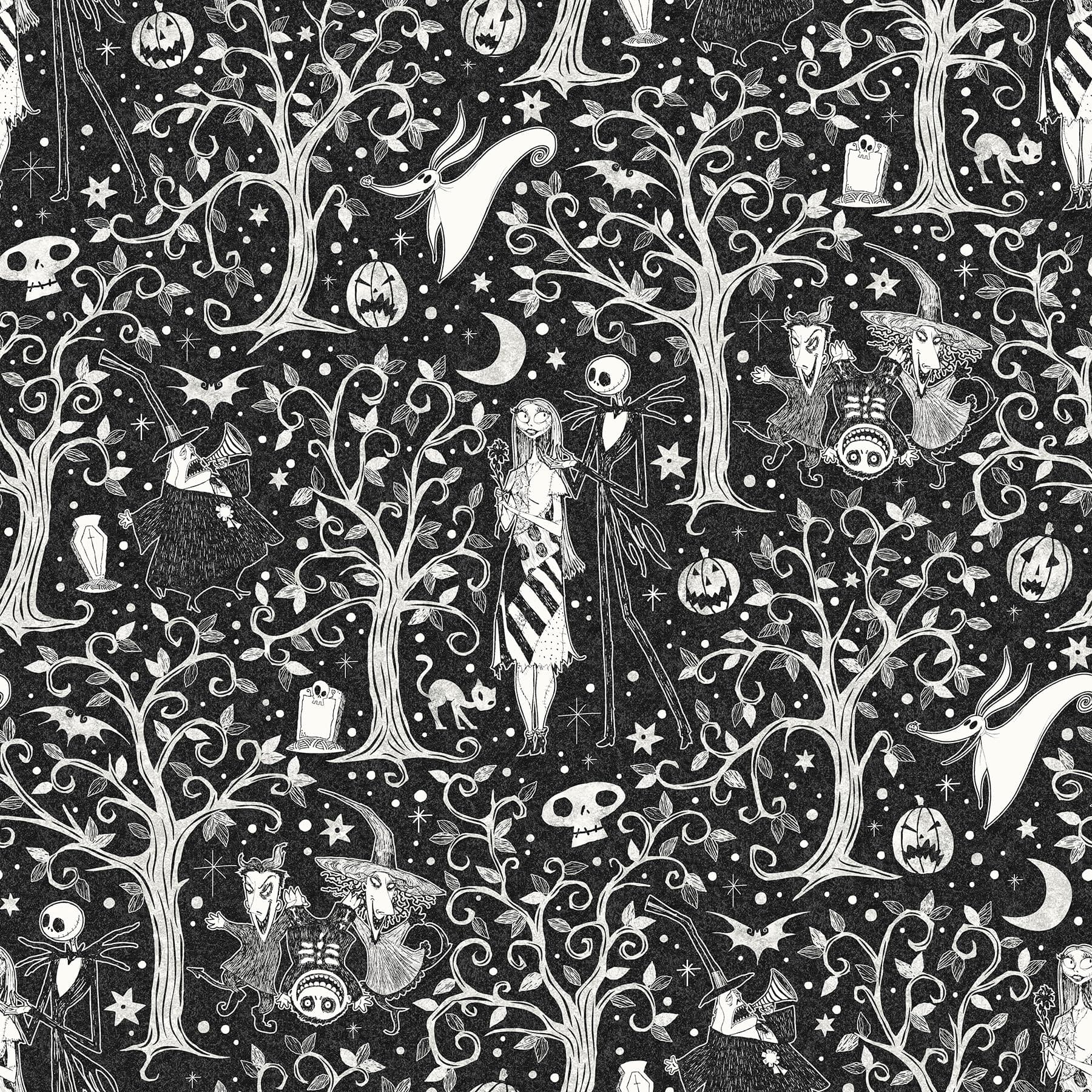 Disney Tim Burton's The Nightmare Before Christmas Black Forest Peel & Stick Wallpaper by RoomMates, RMK12797PLW