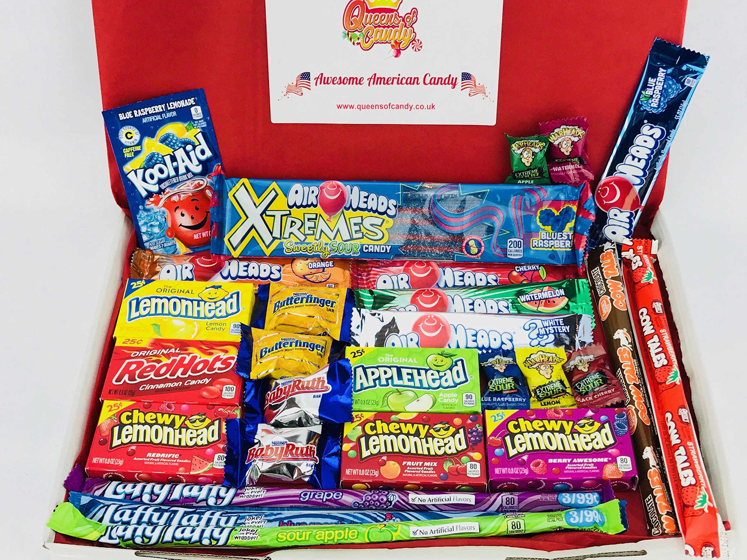 American Sweets Hamper - USA Candy Gift Box - Birthday Gift / Present NL1152 - ONLY BUY FROM QUEENS OF CANDY IF YOU WANT TO RECEIVE THE ITEM IN THE PICTURES AND AS DESCRIBED IN THE DESCRIPTION! …