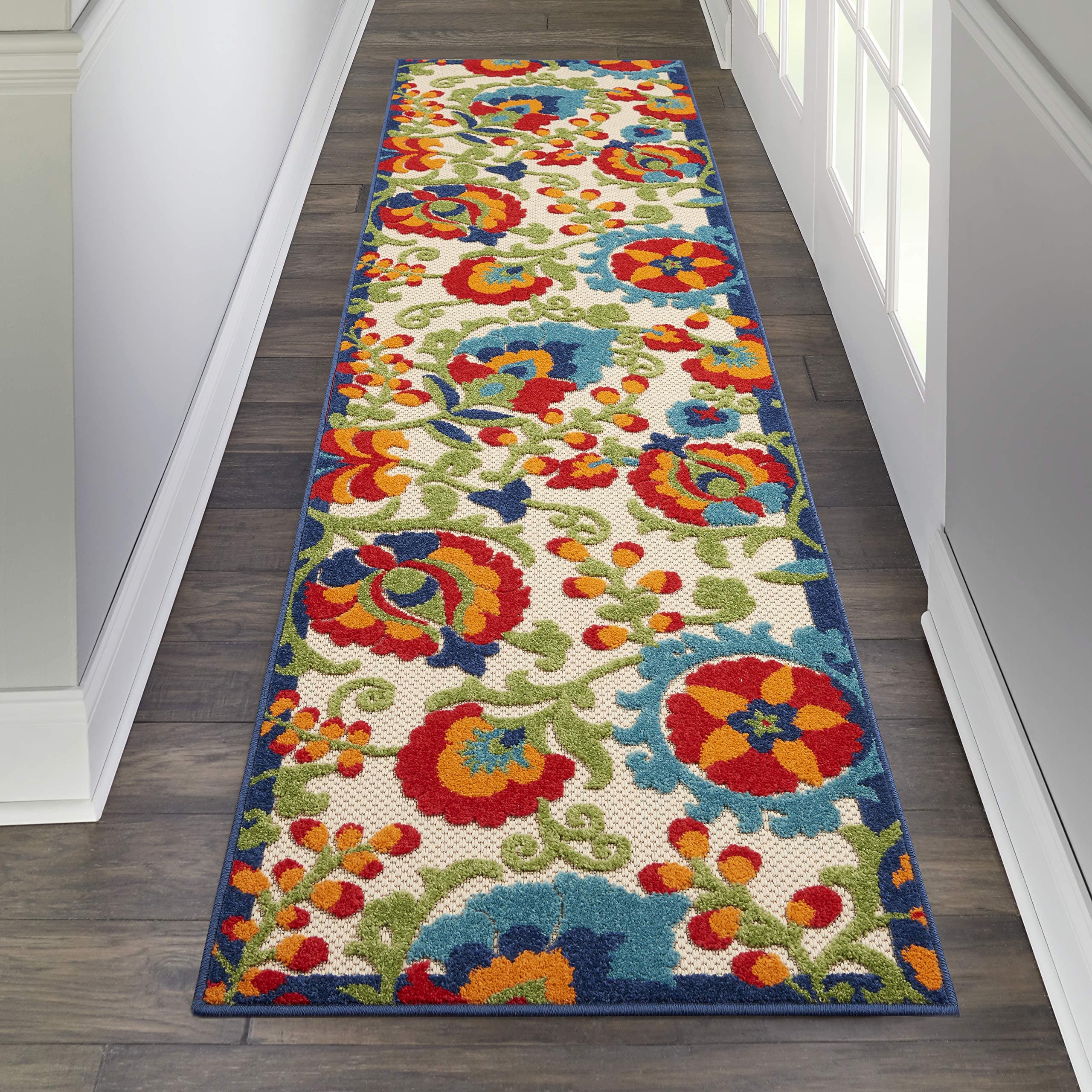 Home Aloha Multicolor 2'3" x 8' Area Rug - Easy Clean, Non Shedding, Bed Room, Living Room, Dining Room, Kitchen (8' Runner)