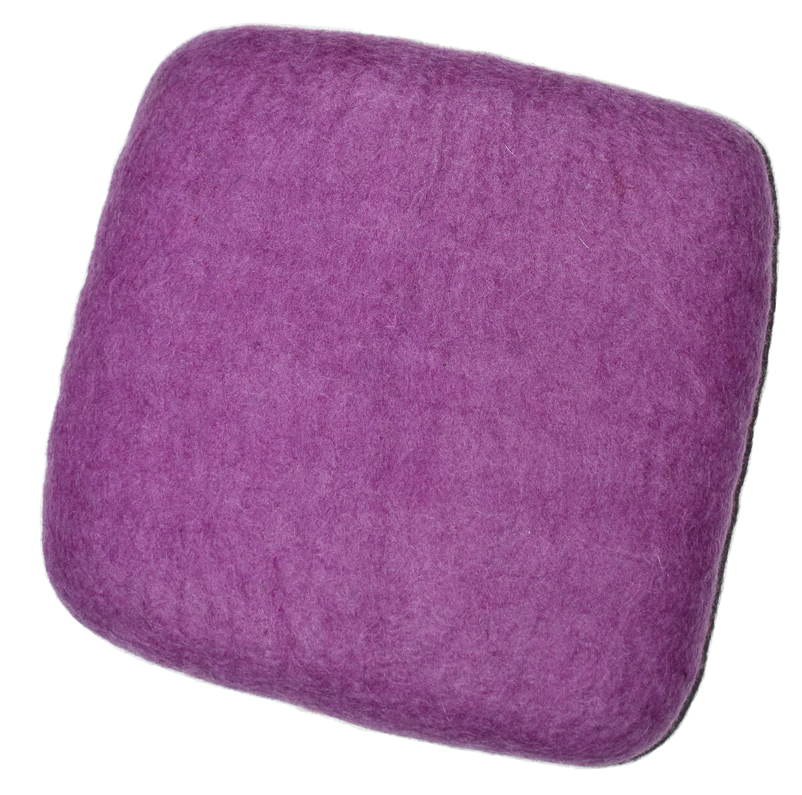 100% Woolen Needle Fetling Mat | Eco-Friendly Natural Wool Needle Felting (9" x 9", Purple)